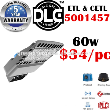 2018 novo DLC ETL China shenzhen fornecedor menor preço 5 anos de garantia 60-300 w 135lm / w 60 watt levou lista de luz de rua